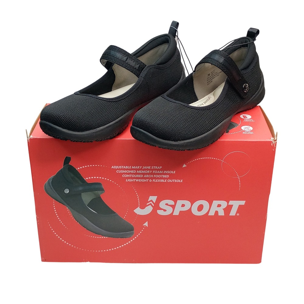 J Sport Melody Mary Jane Women Size 7 Black Memory Foam Comfort Shoes